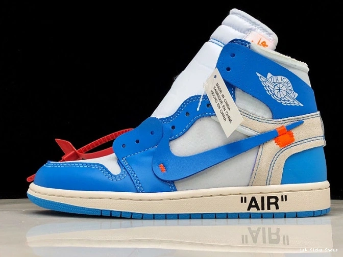 Powder Off-White Jordan 1 Blue Air UNC AQ0818-148 0809